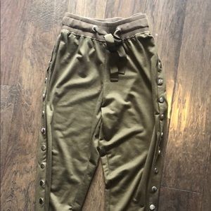 Button Down Army Green Joggers Size S